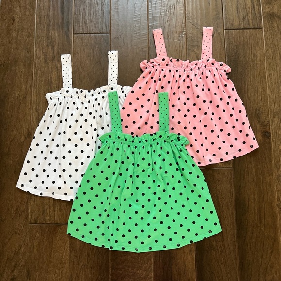 Zara Girls Pink Cotton Retro Polka Dots Top Size 9 - Picture 2 of 11